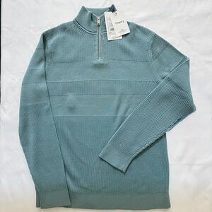 Theory Men’s NWT 100% cotton lightweight half zip sweater Size M